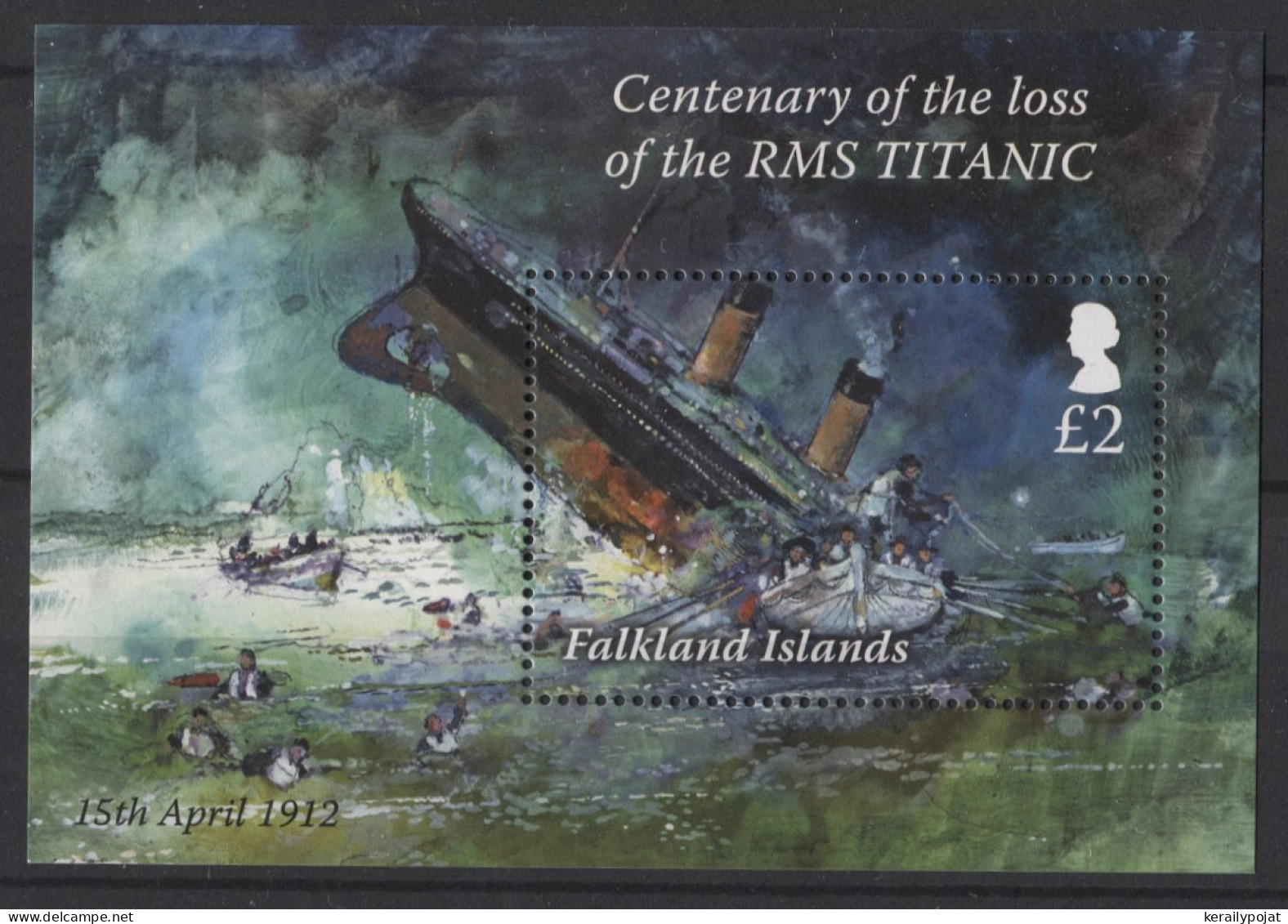 Falkland Islands - 2012 Titanic And Oravia Block MNH__(TH-26479) - Falklandeilanden