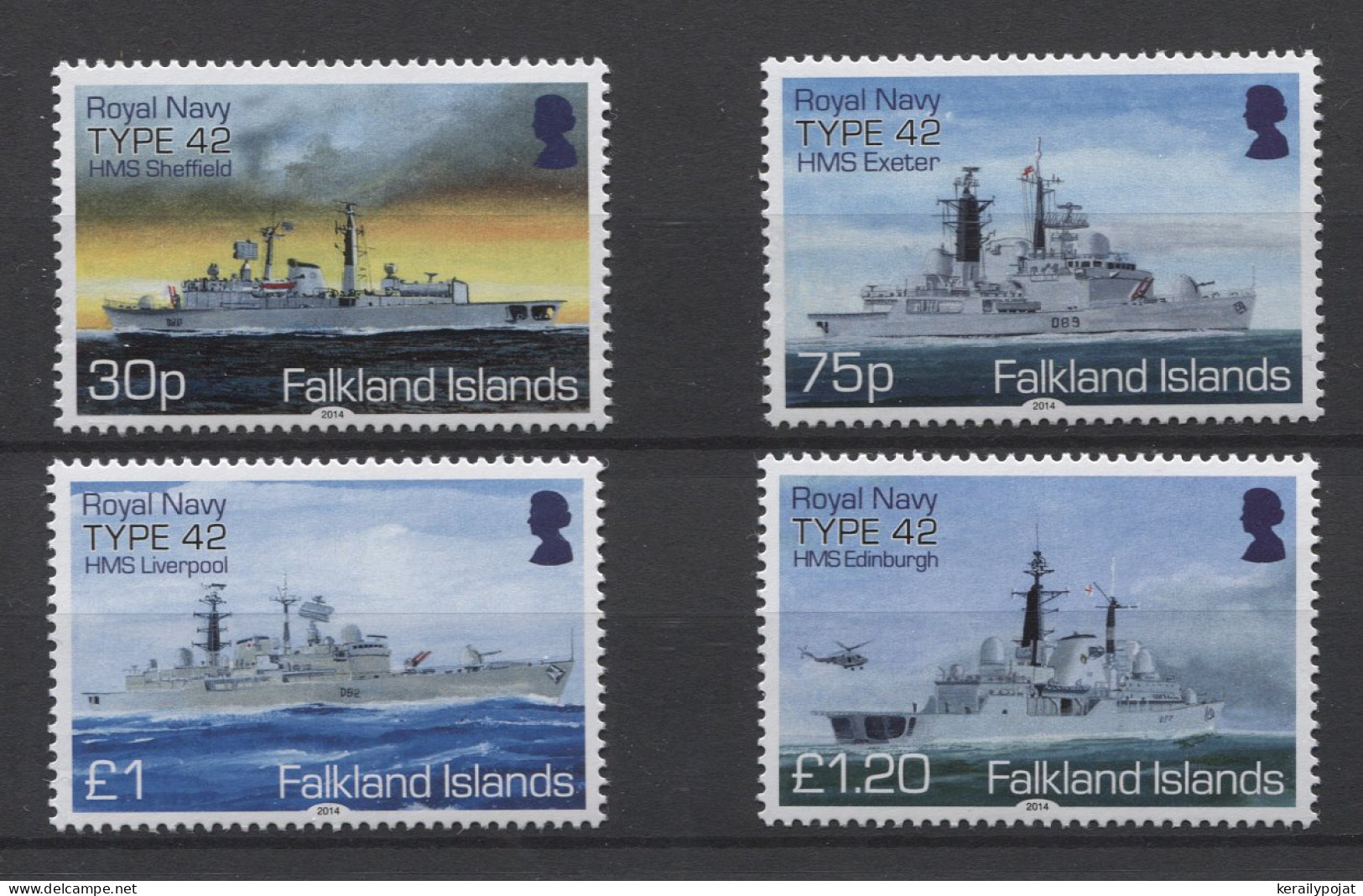 Falkland Islands - 2014 British Warships MNH__(TH-26134) - Falklandinseln