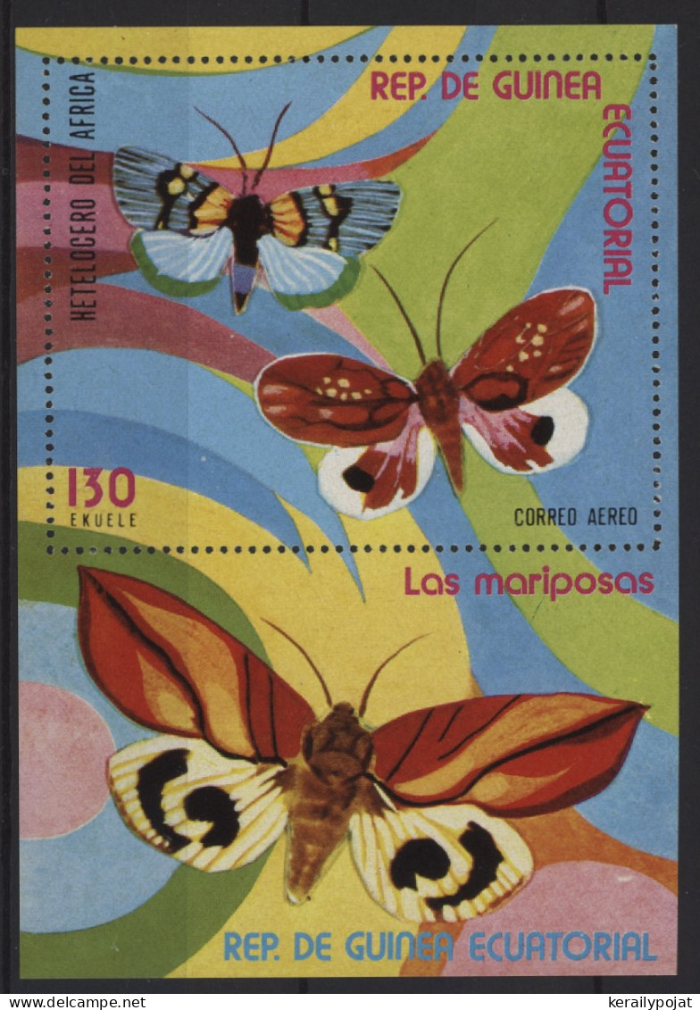 Equatorial Guinea - 1976 Butterflies Block (1) MNH__(TH-26843) - Äquatorial-Guinea