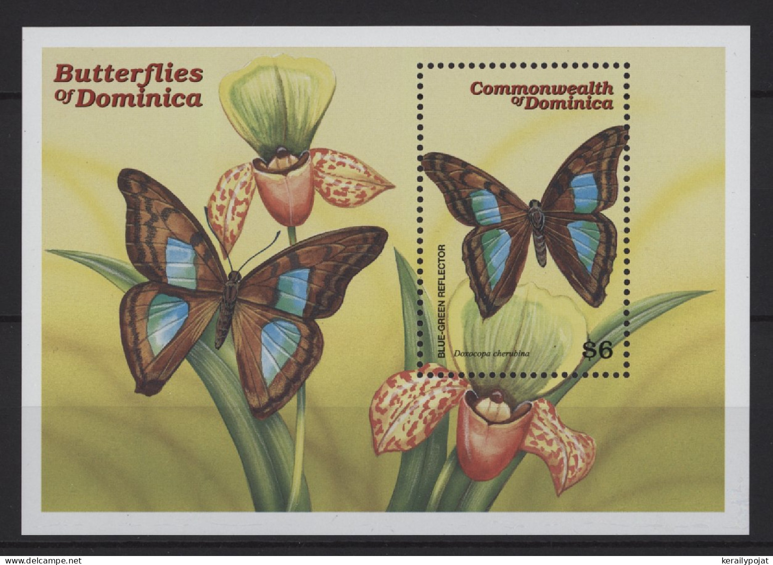 Dominica - 2000 Butterflies Block (2) MNH__(TH-26773) - Dominica (1978-...)