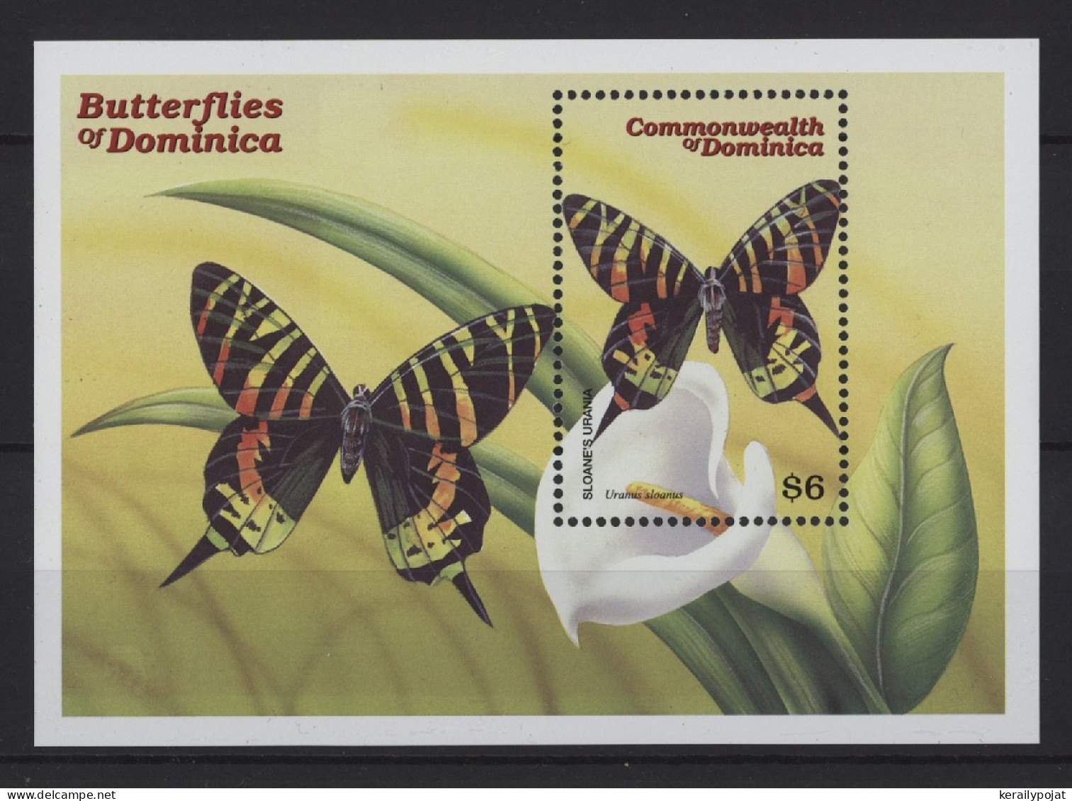 Dominica - 2000 Butterflies Block (1) MNH__(TH-26772) - Dominique (1978-...)