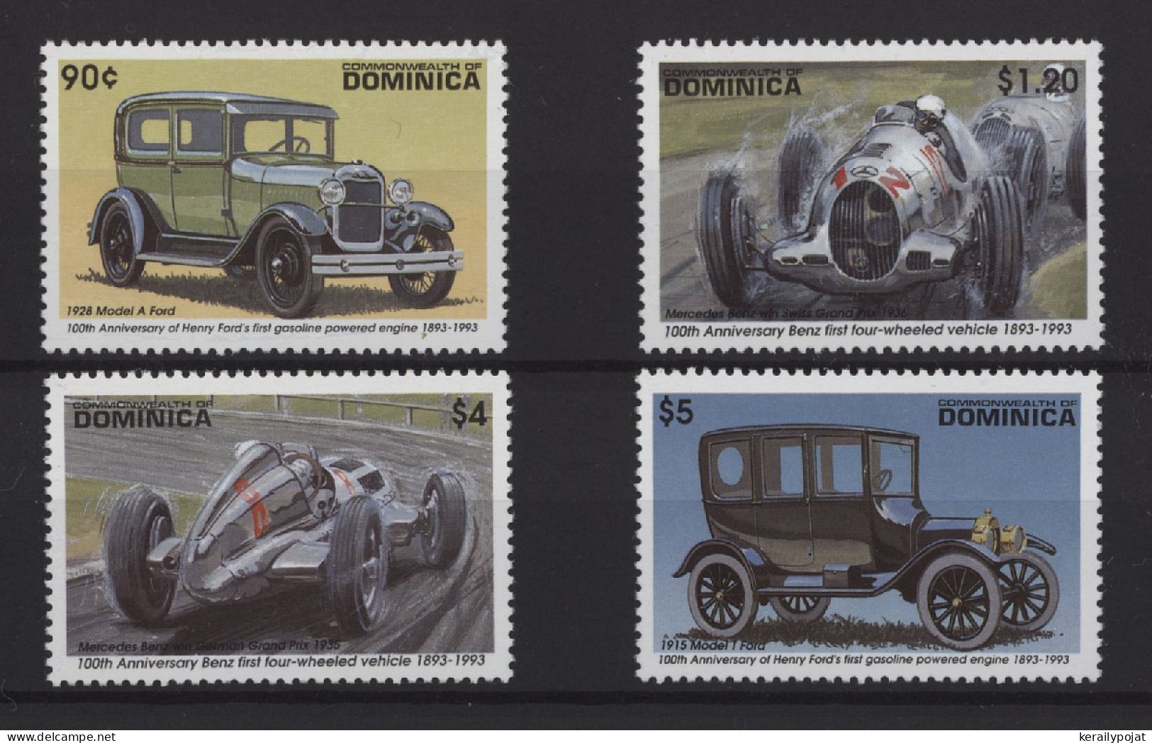 Dominica - 1993 Cars MNH__(TH-25089) - Dominique (1978-...)