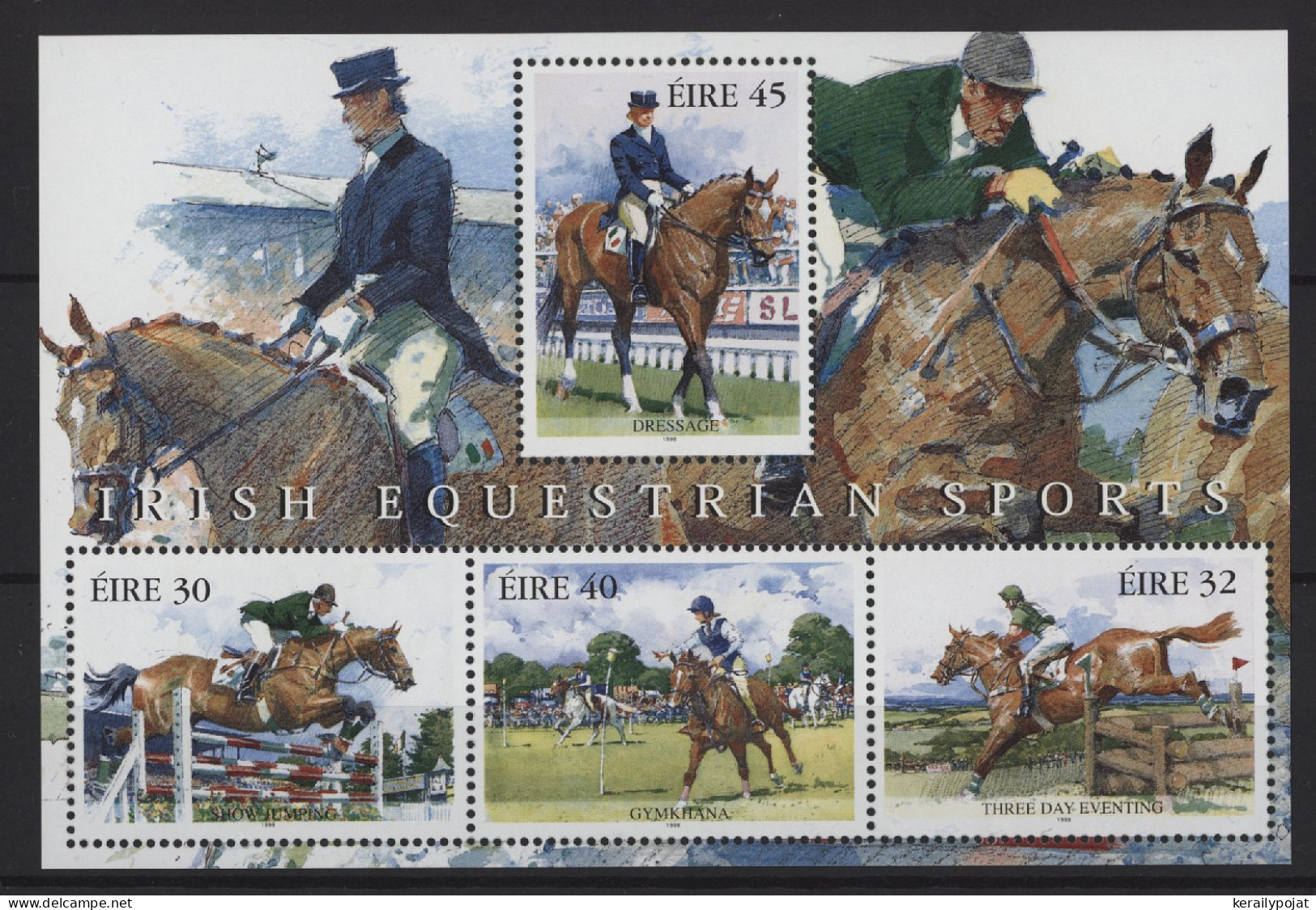 Ireland - 1998 Equestrian Sport Block MNH__(TH-25950) - Hojas Y Bloques