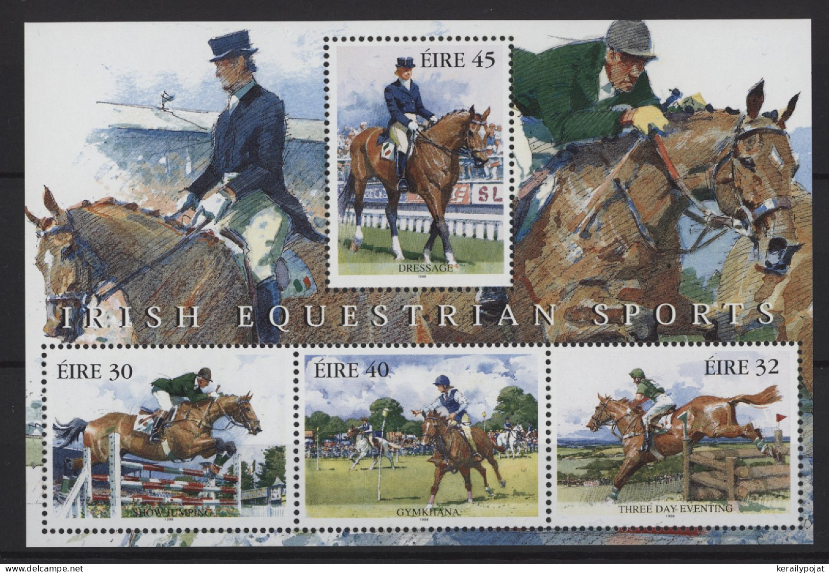 Ireland - 1998 Equestrian Sport Block MNH__(TH-25950) - Blocs-feuillets