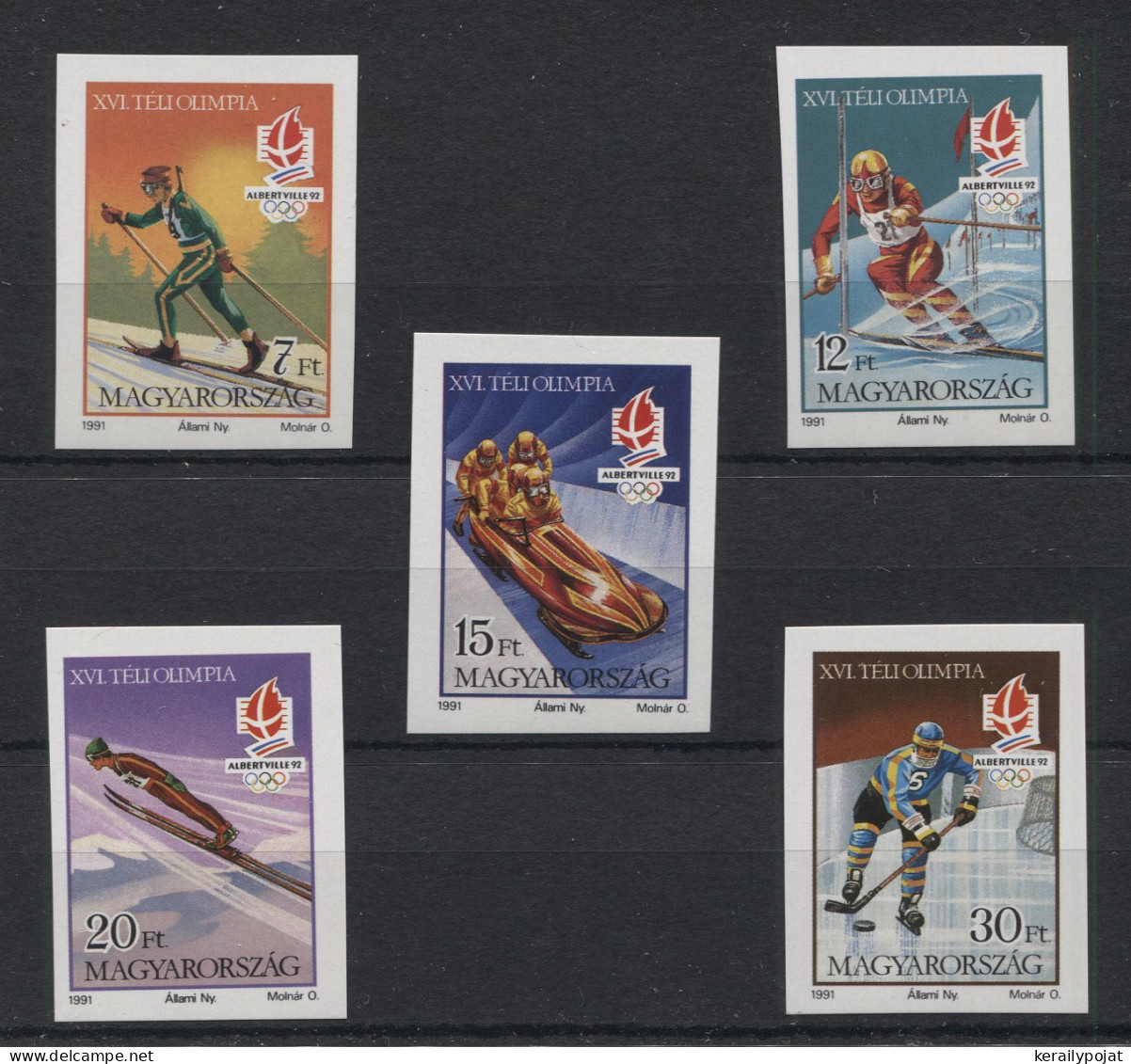 Hungary - 1991 Winter Olympics Albertville IMPERFORATE MNH__(TH-24072) - Nuevos