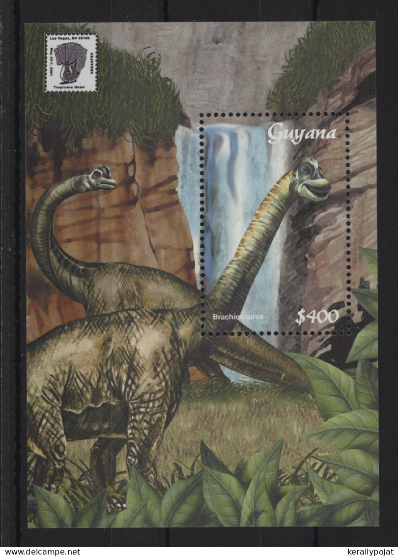 Guyana - 2001 Prehistoric Animals Block (3) MNH__(TH-24421) - Guyana (1966-...)