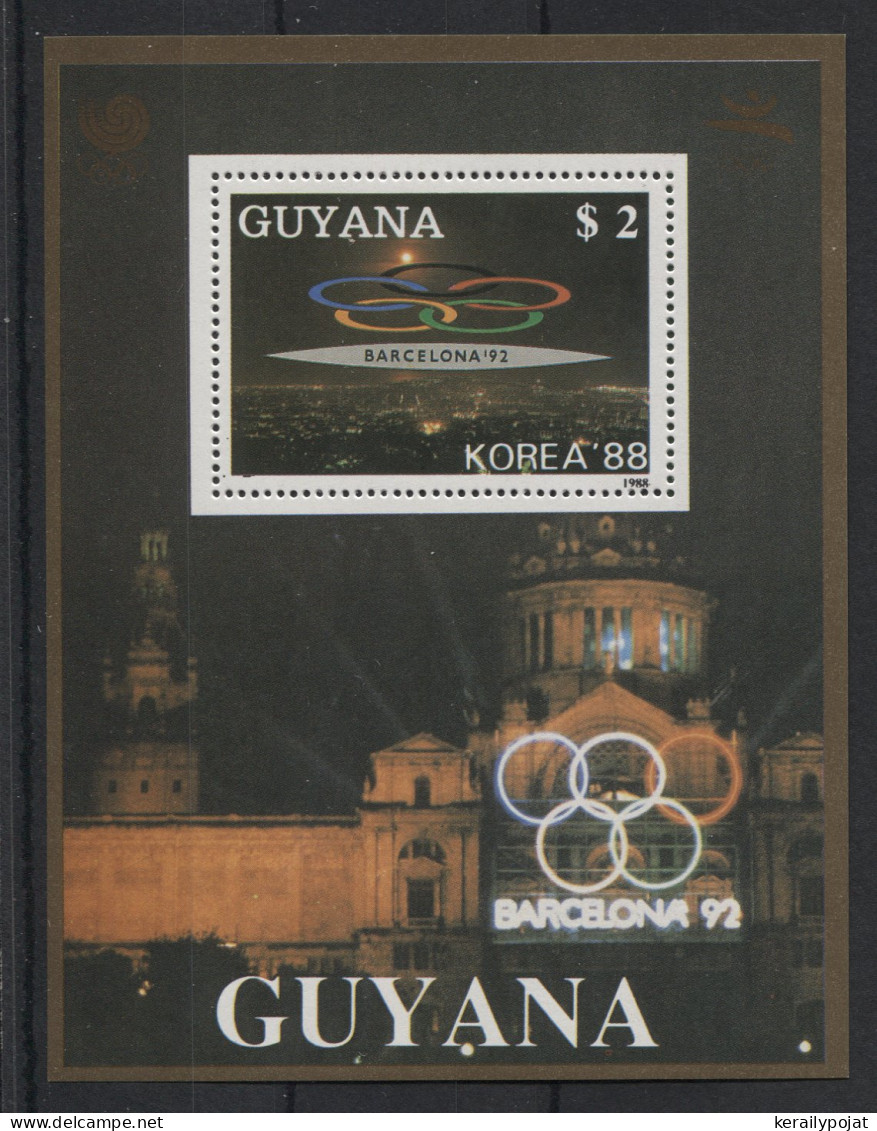 Guyana - 1989 Medalists (golden) Block (6) MNH__(TH-23889) - Guyana (1966-...)