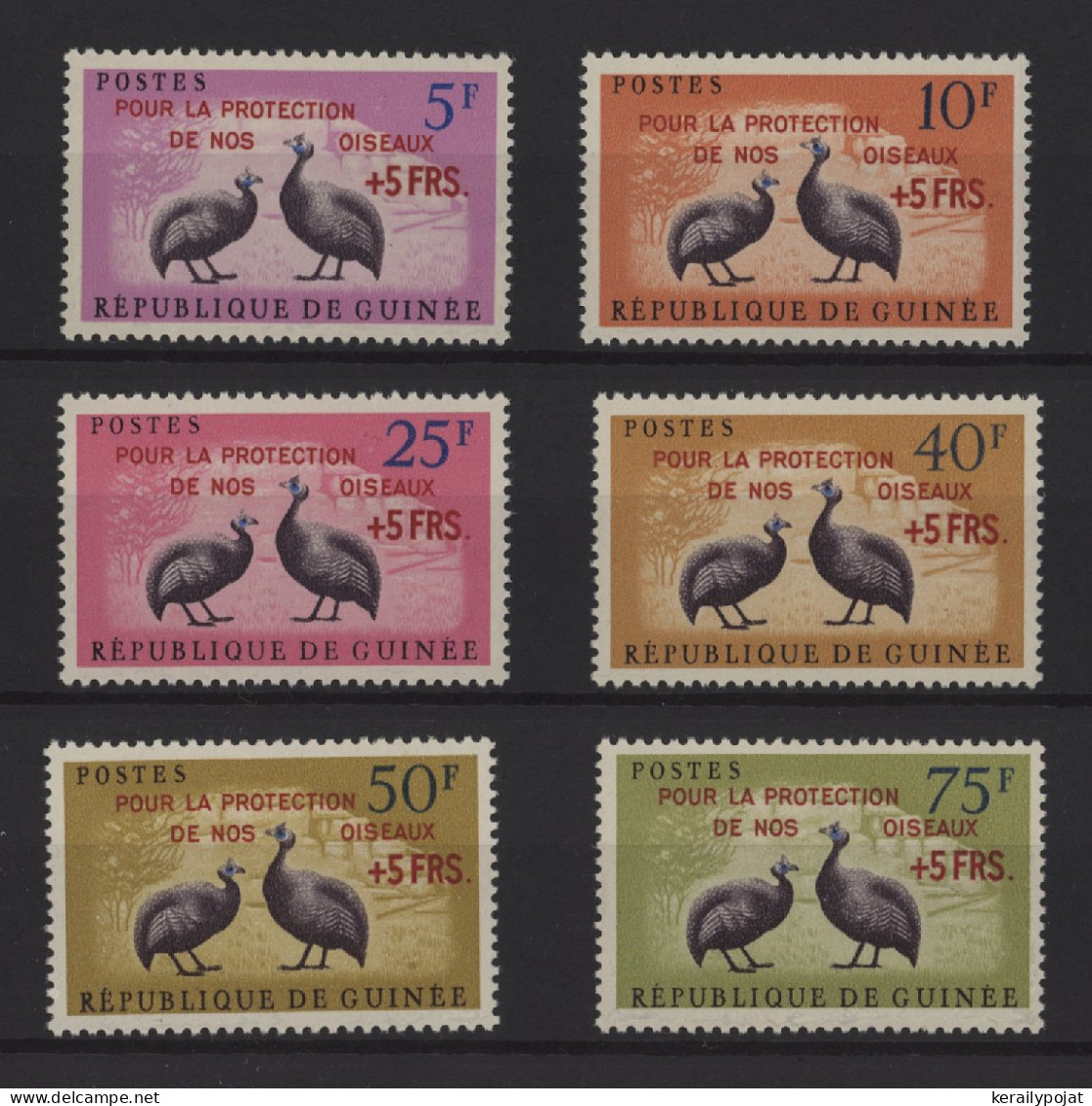 Guinea - 1962 Bird Protection Overprints MNH__(TH-25945) - Guinea (1958-...)