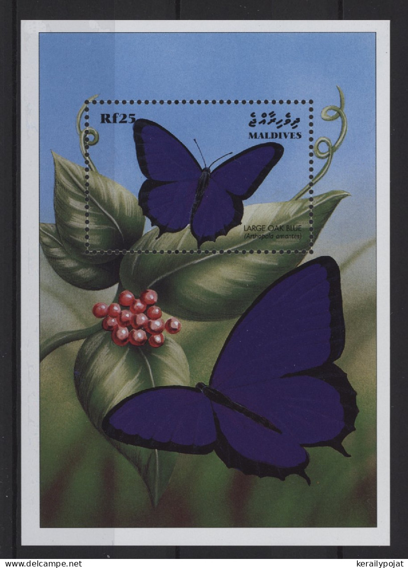 Maldives - 1999 Butterflies Block (2) MNH__(TH-26808) - Maldives (1965-...)