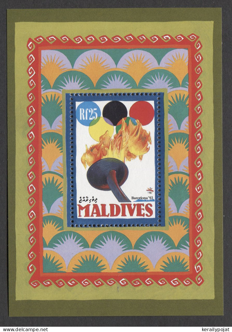 Maldives - 1991 Summer Olympics Barcelona (I) Block (2) MNH__(TH-24009) - Maldives (1965-...)