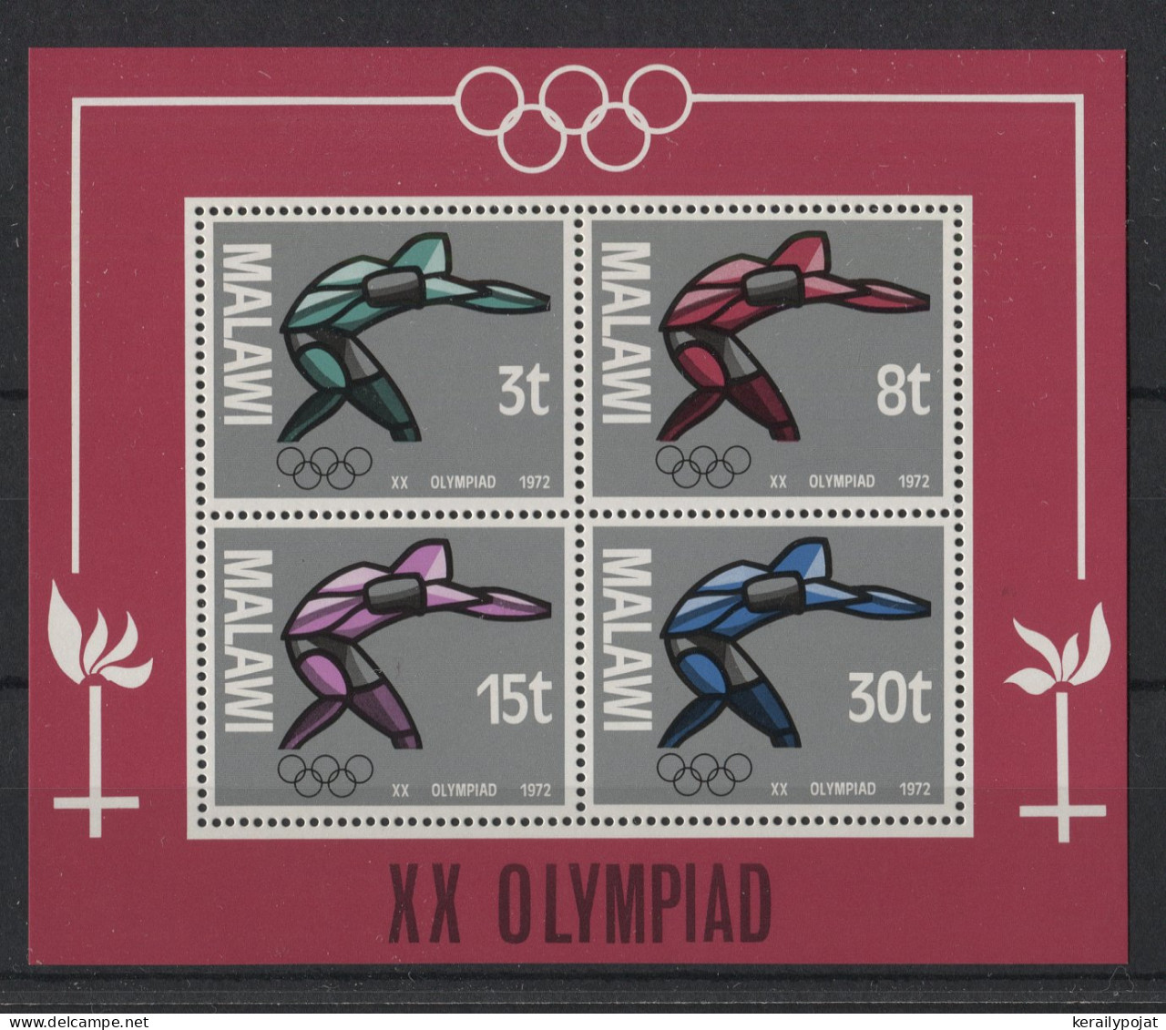 Malawi - 1972 Summer Olympics Munich Block MNH__(TH-23793) - Malawi (1964-...)