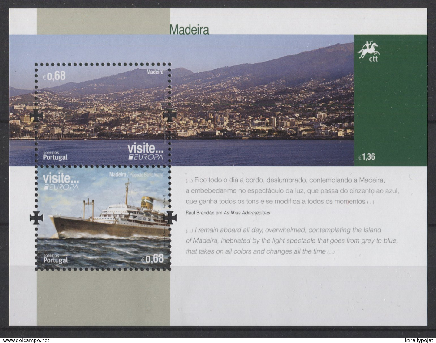 Madeira - 2012 Europe Visits Block MNH__(TH-26559) - Madère