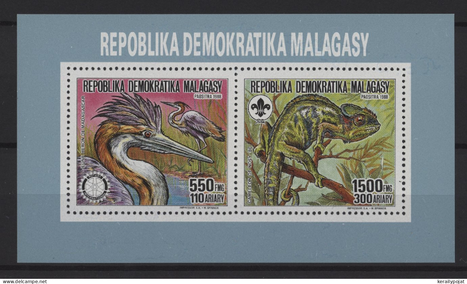 Madagascar - 1988 Rotary International Kleinbogen MNH__(TH-27445) - Madagaskar (1960-...)