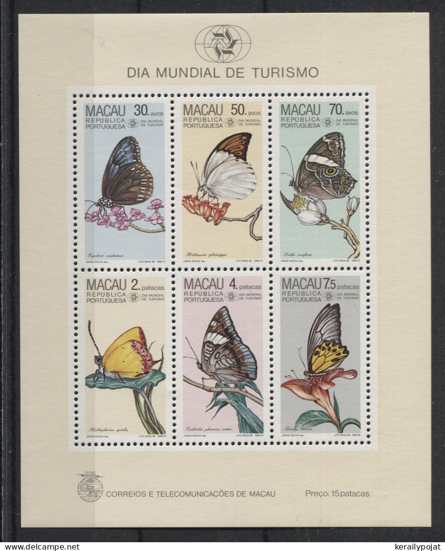 Macau - 1985 Butterflies Block MNH__(TH-24062) - Blocks & Sheetlets