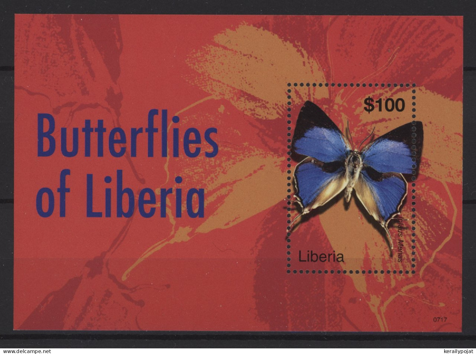 Liberia - 2007 Native Butterflies Block (1) MNH__(TH-26702) - Liberia