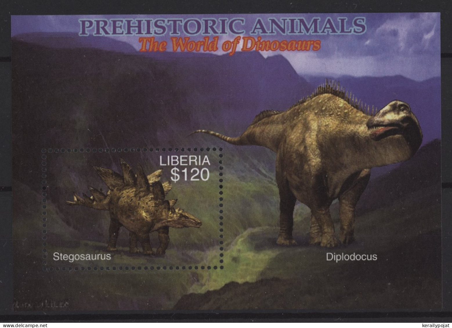 Liberia - 2005 Prehistoric Animals Block (2) MNH__(TH-24486) - Liberia