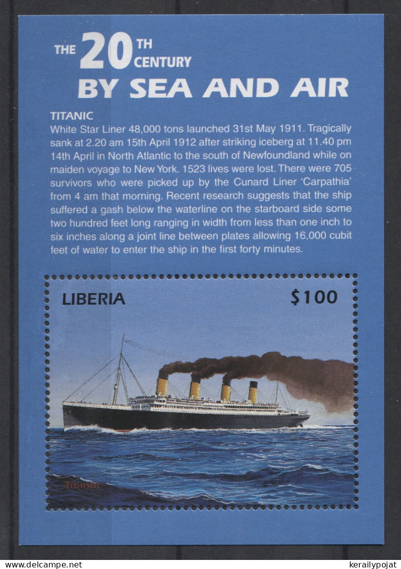 Liberia - 1999 Passenger Ships And Aircraft Block (1) MNH__(TH-26544) - Liberia