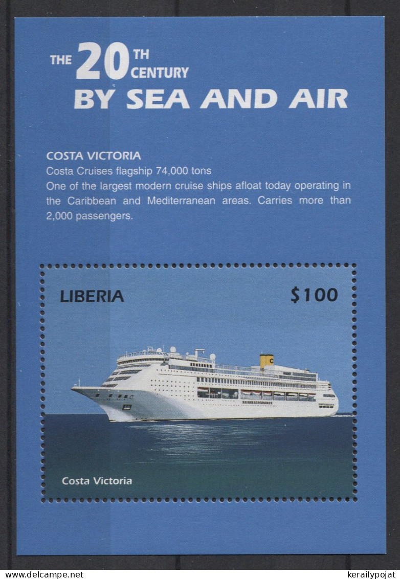 Liberia - 1999 Passenger Ships And Aircraft Block (3) MNH__(TH-26543) - Liberia