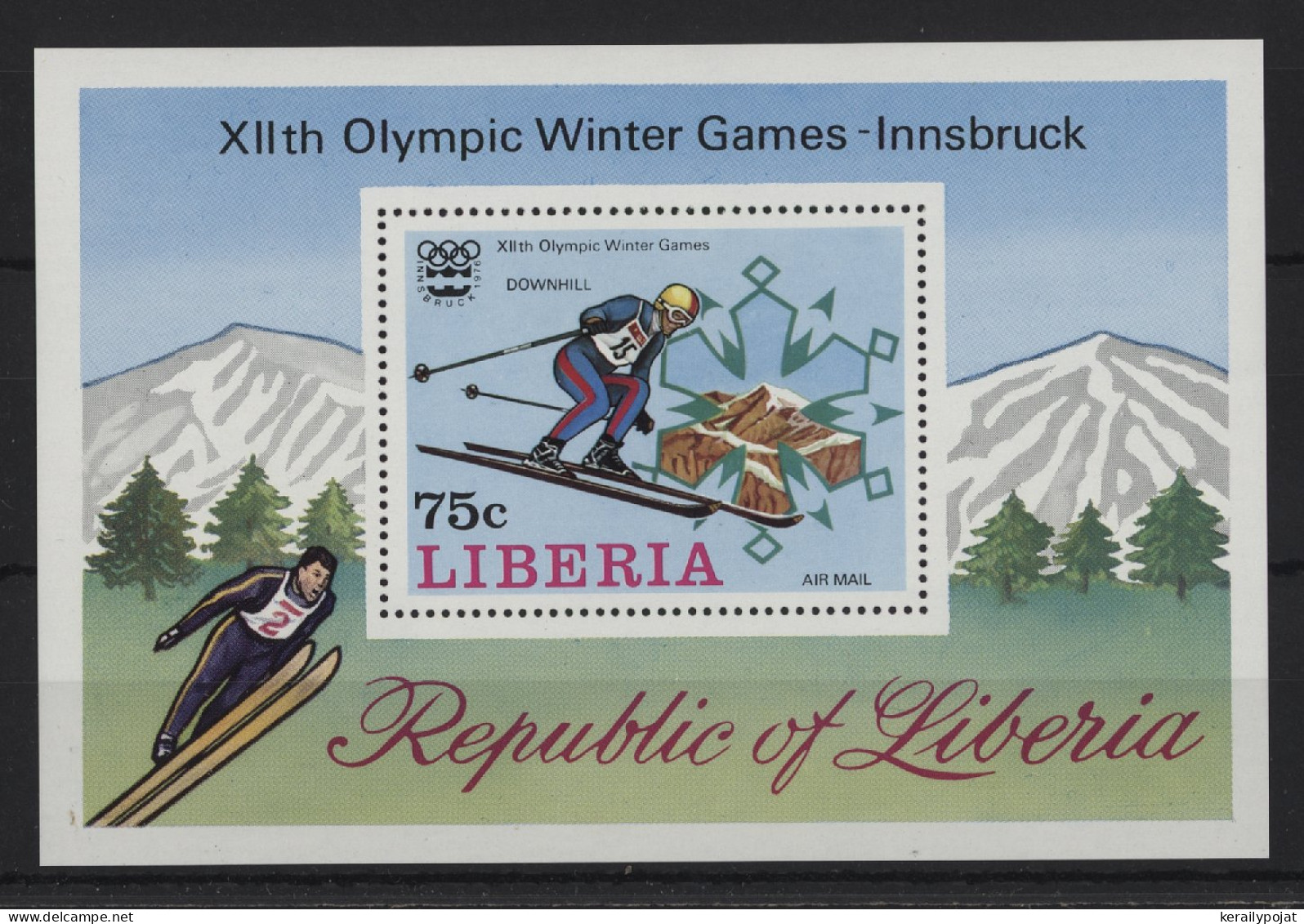 Liberia - 1976 Winter Olympics Innsbruck Block MNH__(TH-24325) - Liberia