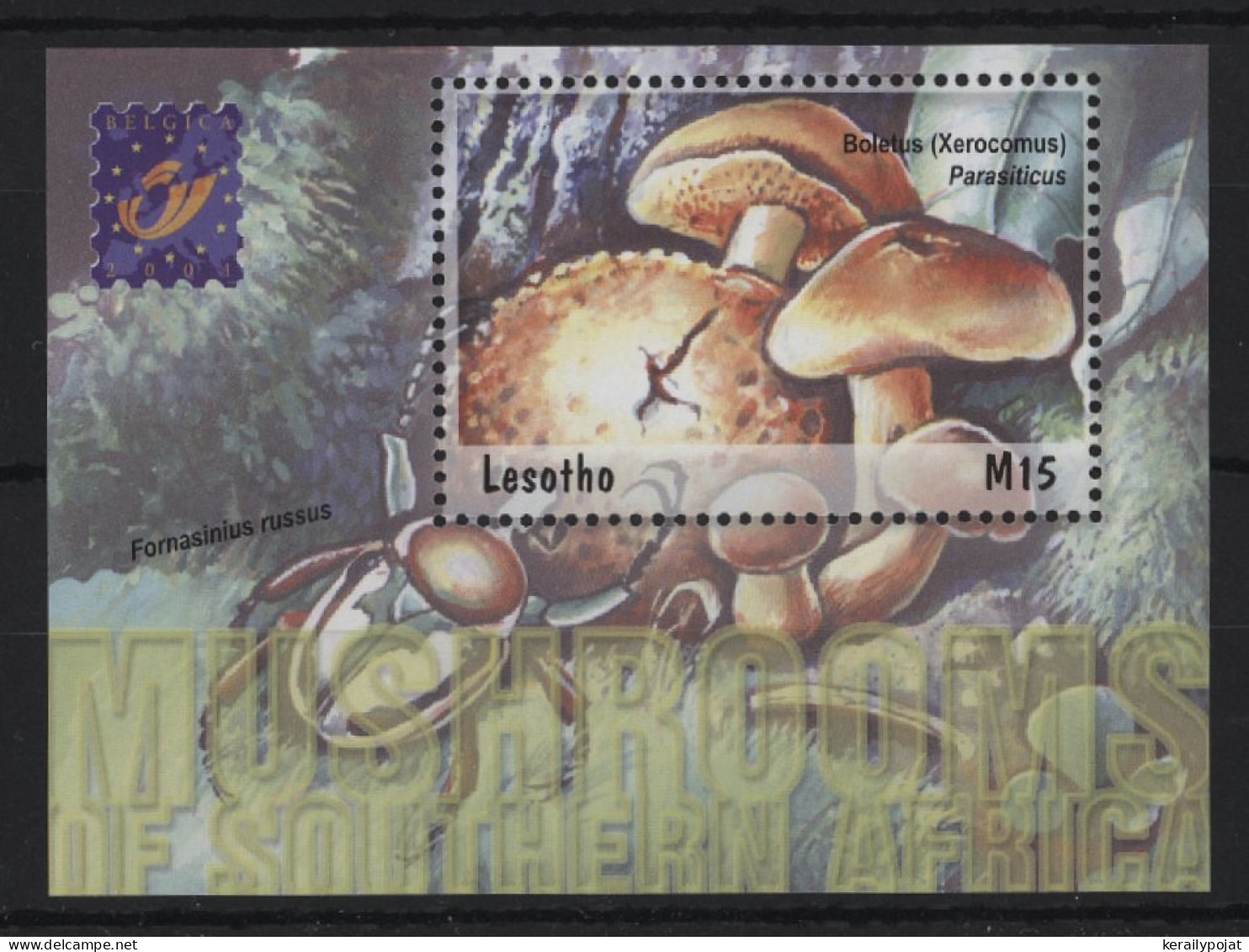 Lesotho - 2001 Mushrooms Block (2) MNH__(TH-24361) - Lesotho (1966-...)