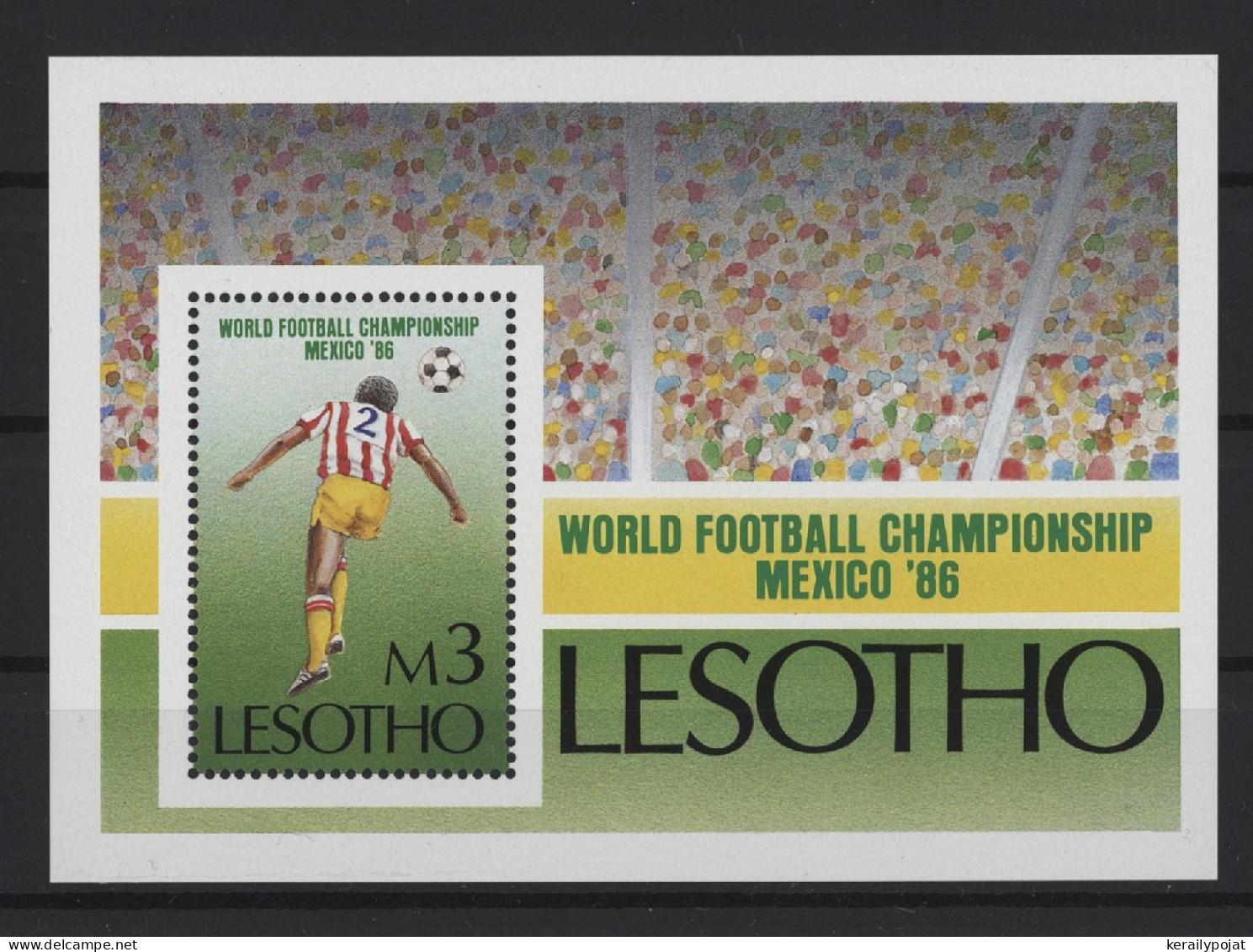 Lesotho - 1986 Soccer World Cup Block MNH__(TH-27814) - Lesotho (1966-...)