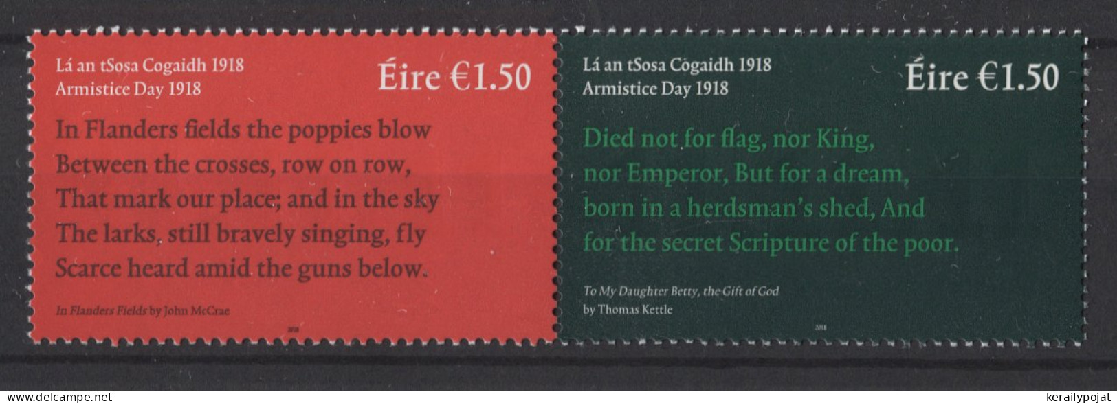 Ireland - 2018 End Of The First World War Pair MNH__(TH-26305) - Neufs