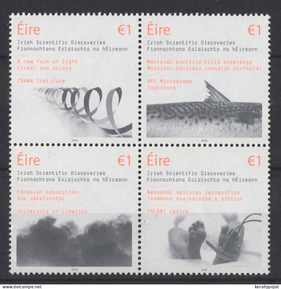 Ireland - 2018 Irish Scientific Discoveries Block Of Four MNH__(TH-26242) - Blocks & Kleinbögen