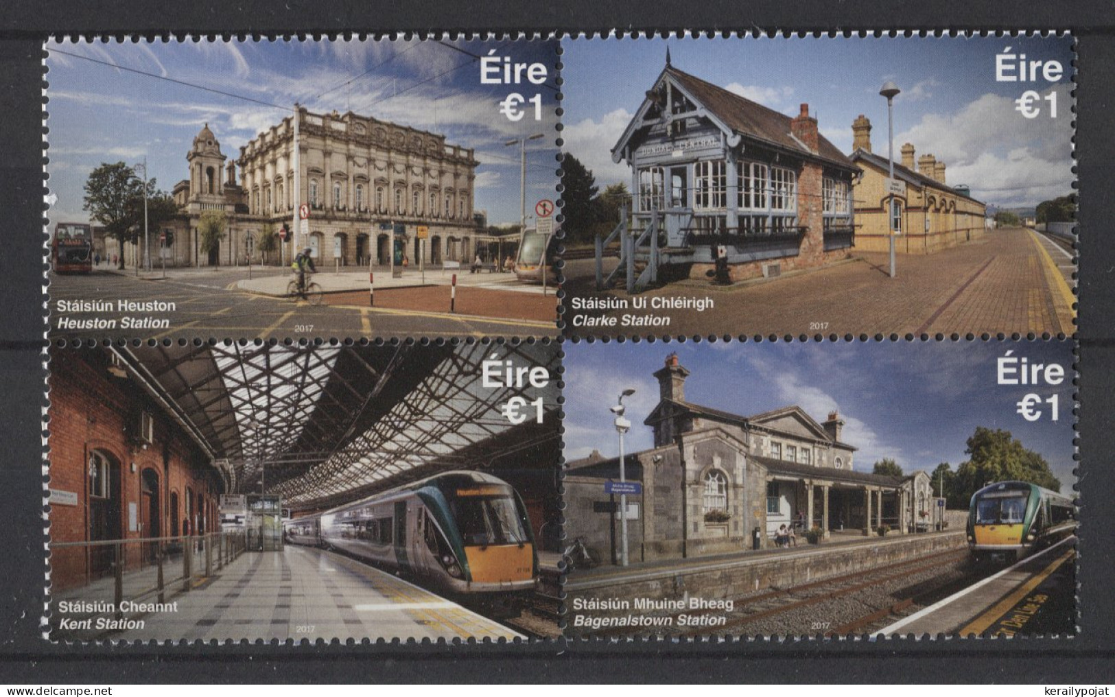 Ireland - 2017 Train Stations Block Of Four MNH__(TH-26241) - Blocks & Kleinbögen