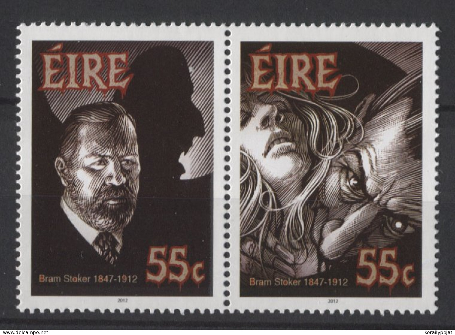 Ireland - 2012 Bram Stoker's Death Pair MNH__(TH-26333) - Neufs