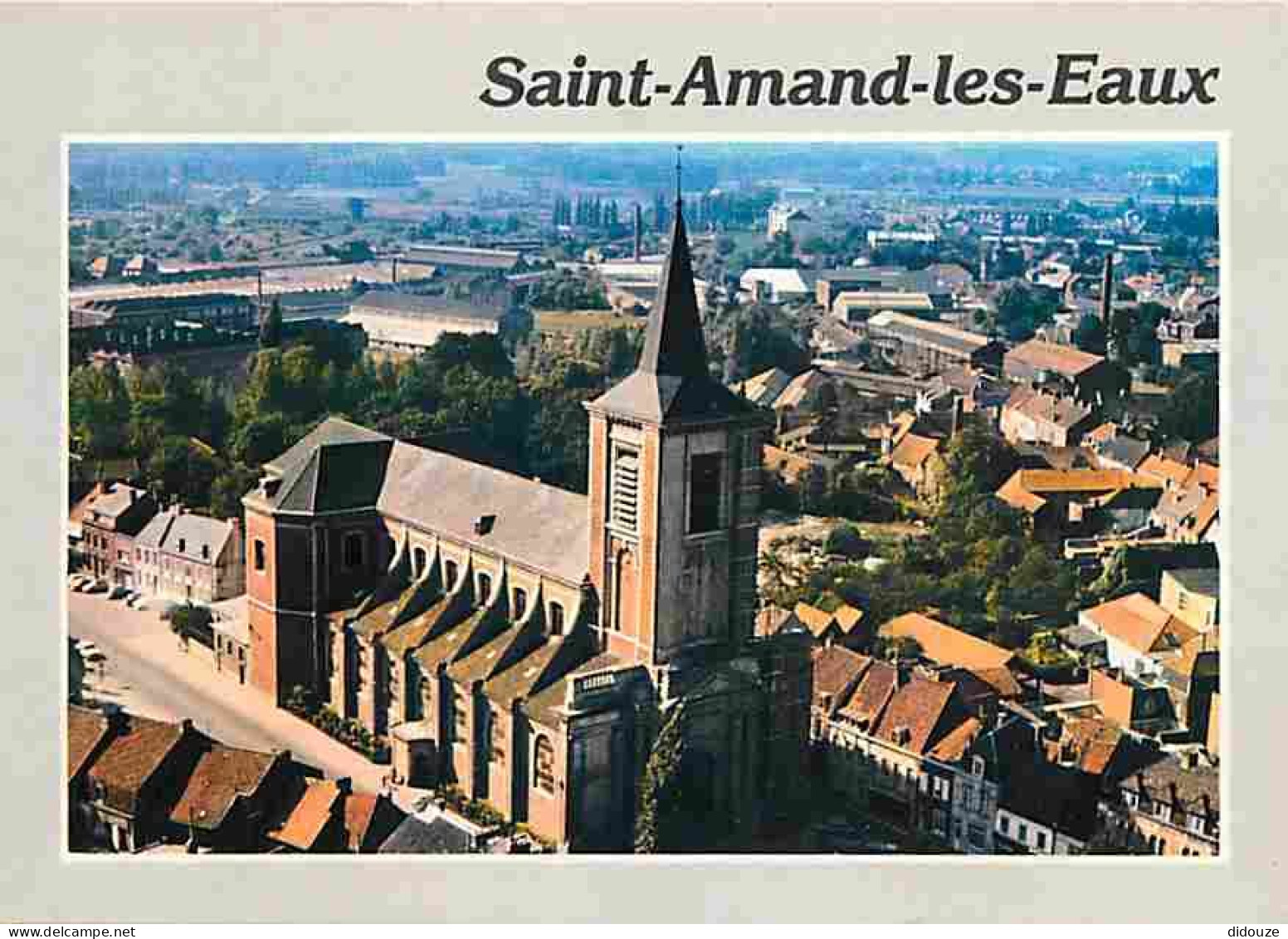 59 - Saint Amand Les Eaux - Vue Aérienne - L'Eglise Saint Martin - Vue Aérienne - Carte Neuve - CPM - Voir Scans Recto-V - Saint Amand Les Eaux