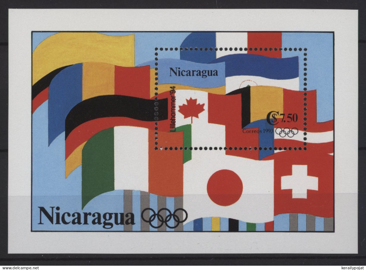Nicaragua - 1993 Winter Olympics Lillehammer Block MNH__(TH-27705) - Nicaragua