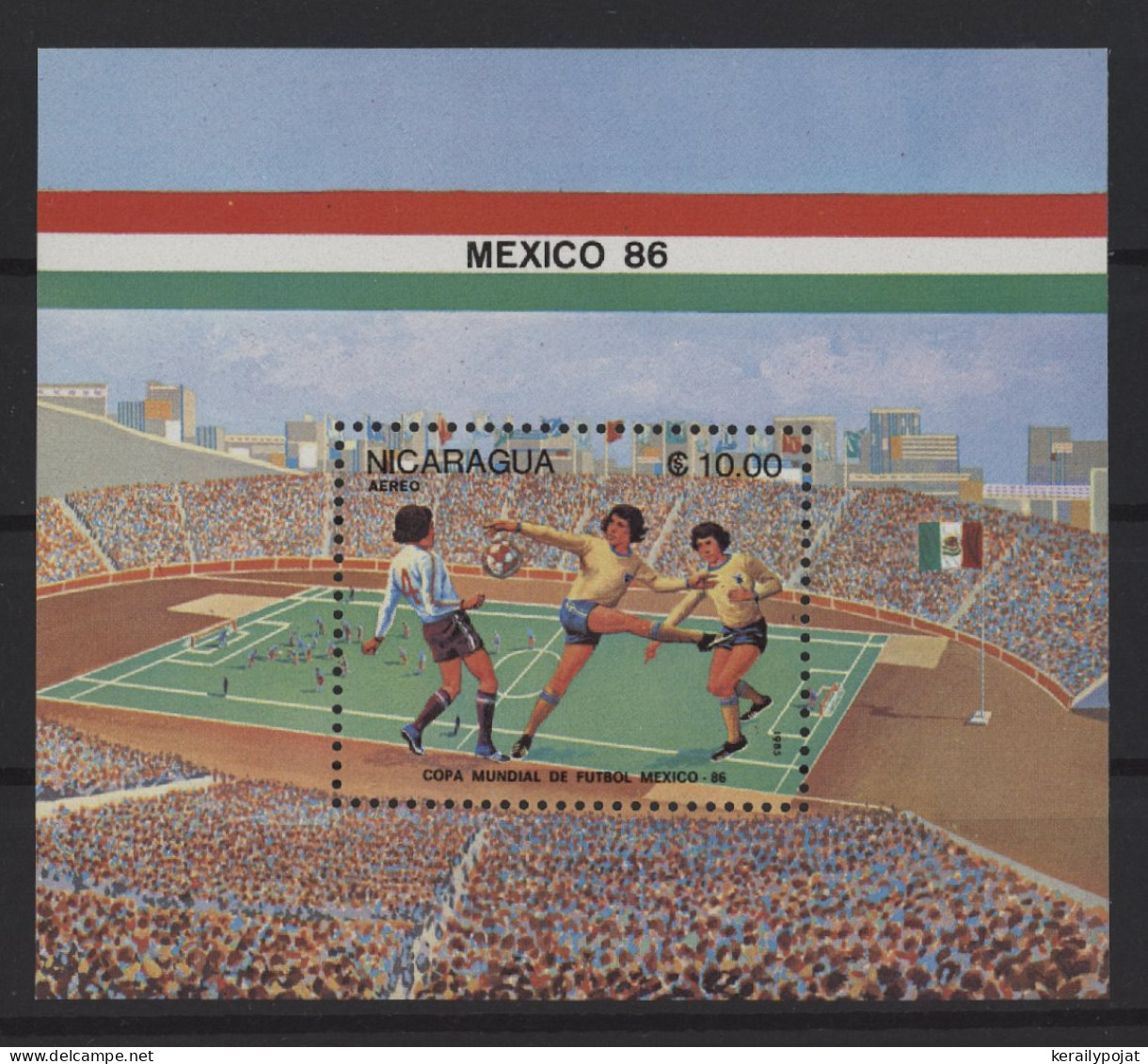 Nicaragua - 1985 Soccer World Cup Block MNH__(TH-27805) - Nicaragua