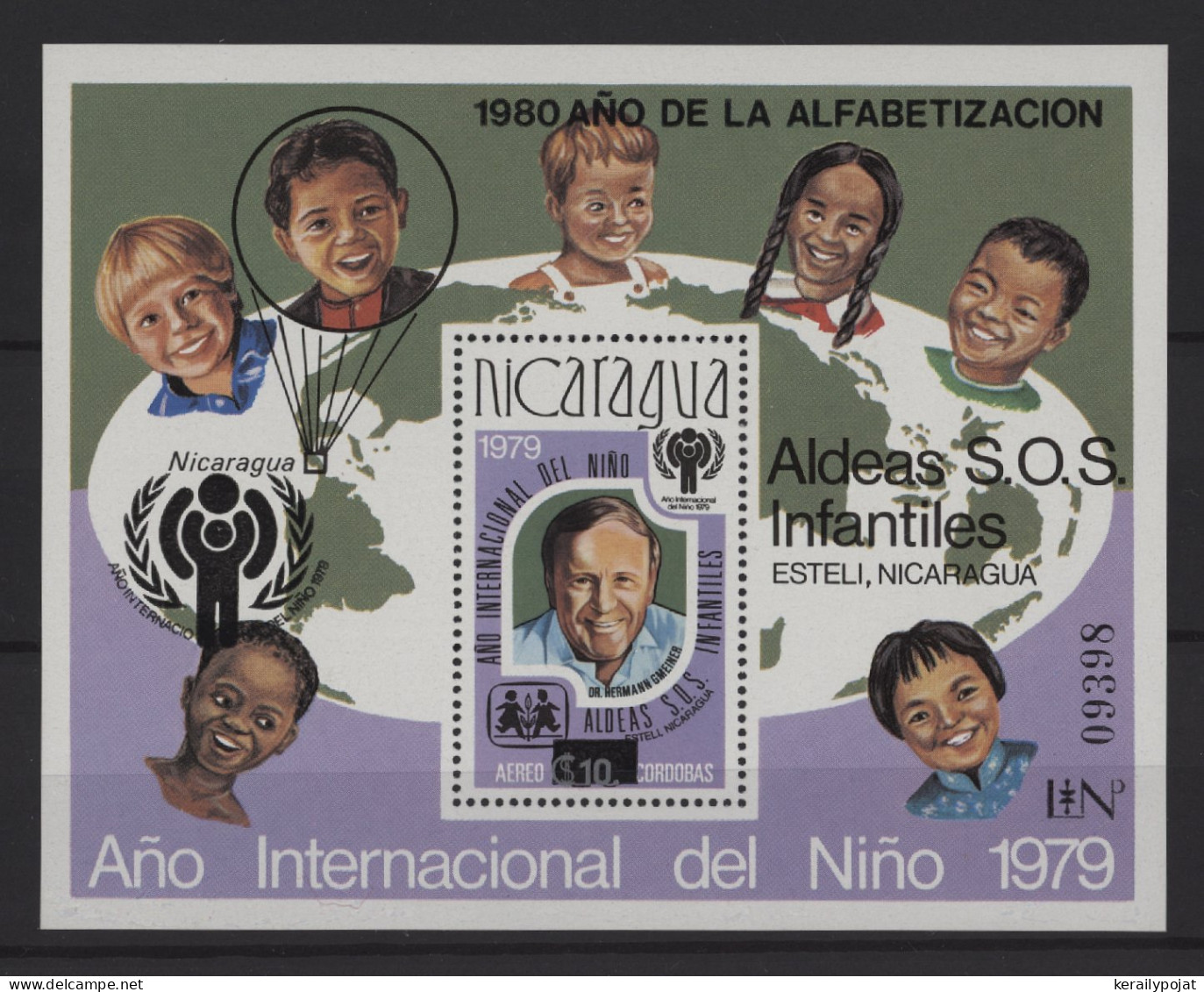 Nicaragua - 1980 SOS Children's Villages Overprints Block MNH__(TH-25334) - Nicaragua
