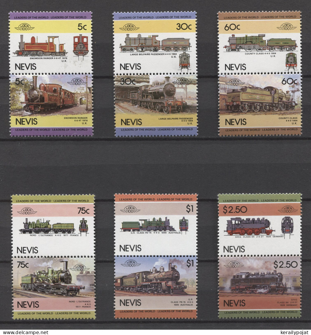 Nevis - 1985 Locomotives (II) MNH__(TH-23596) - St.Kitts Und Nevis ( 1983-...)