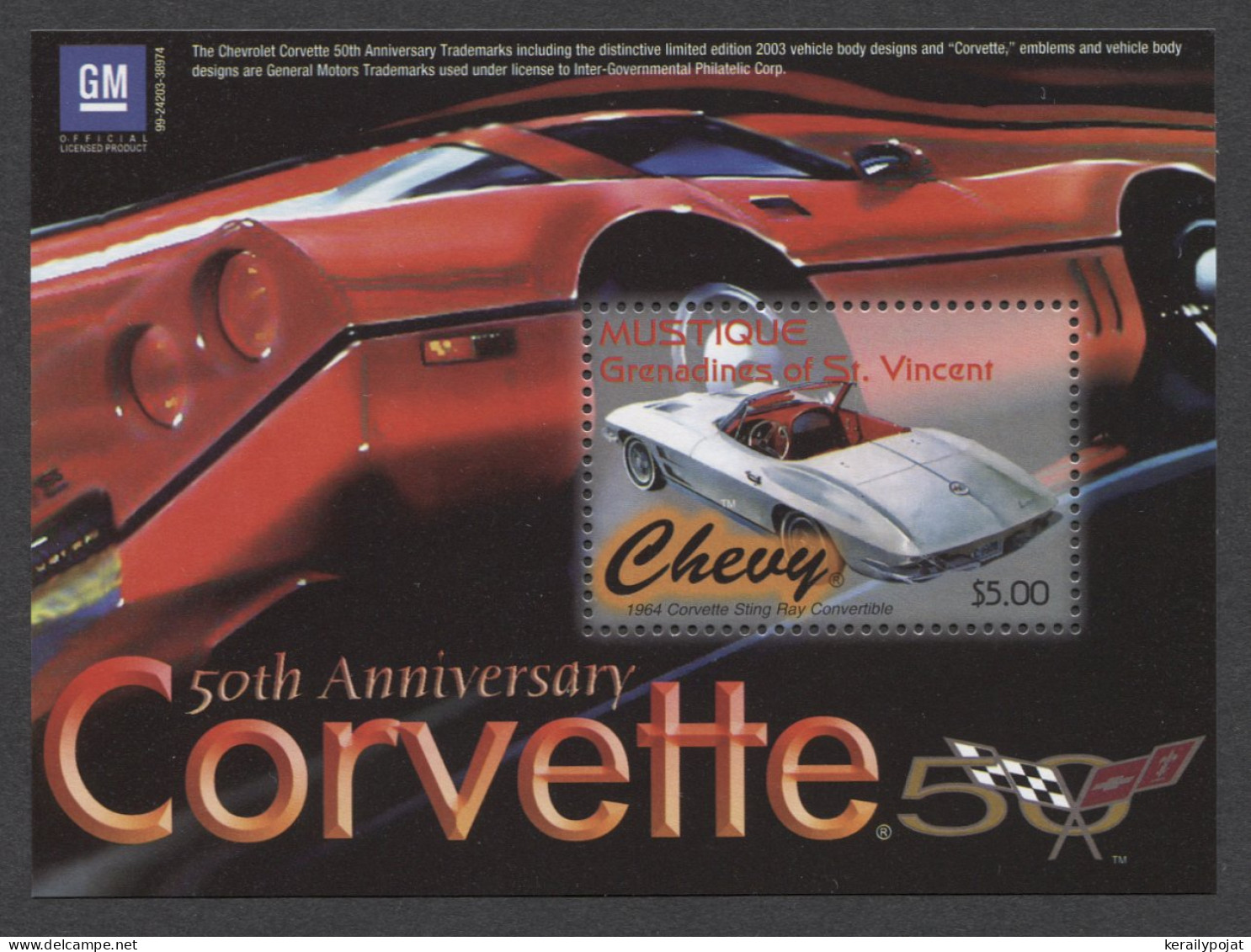 Mustique - 2003 Corvette Block MNH__(TH-25082) - St.Vincent & Grenadines