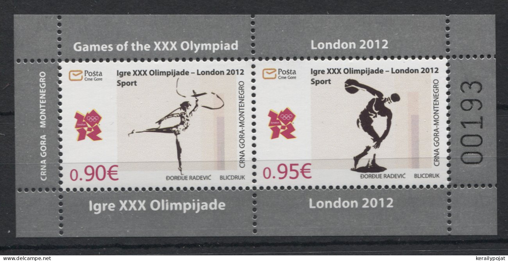 Montenegro - 2012 Summer Olympics London Block MNH__(TH-23246) - Montenegro