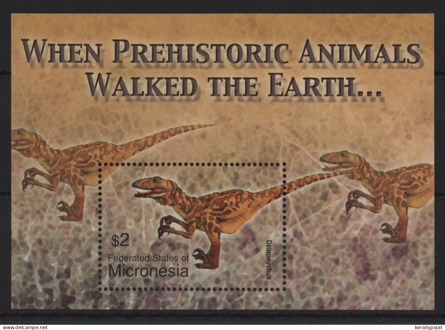 Micronesia - 2004 Prehistoric Animals Block (3) MNH__(TH-24351) - Mikronesien