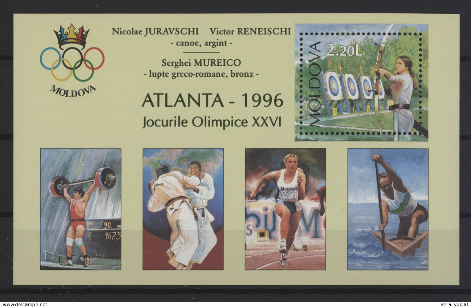 Moldova - 1996 Medalists At The Summer Olympics Block MNH__(TH-27625) - Moldova