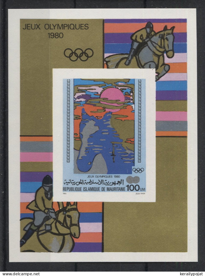 Mauritania - 1980 Moscow Show Jumping Block IMPERFORATE MNH__(TH-23743) - Mauritanie (1960-...)