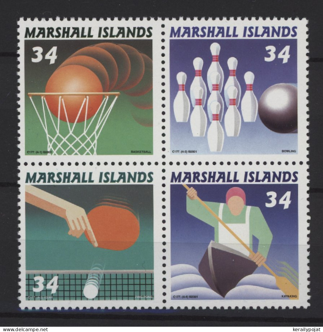 Marshall Islands - 2001 Sports Block Of Four MNH__(TH-27480) - Marshall