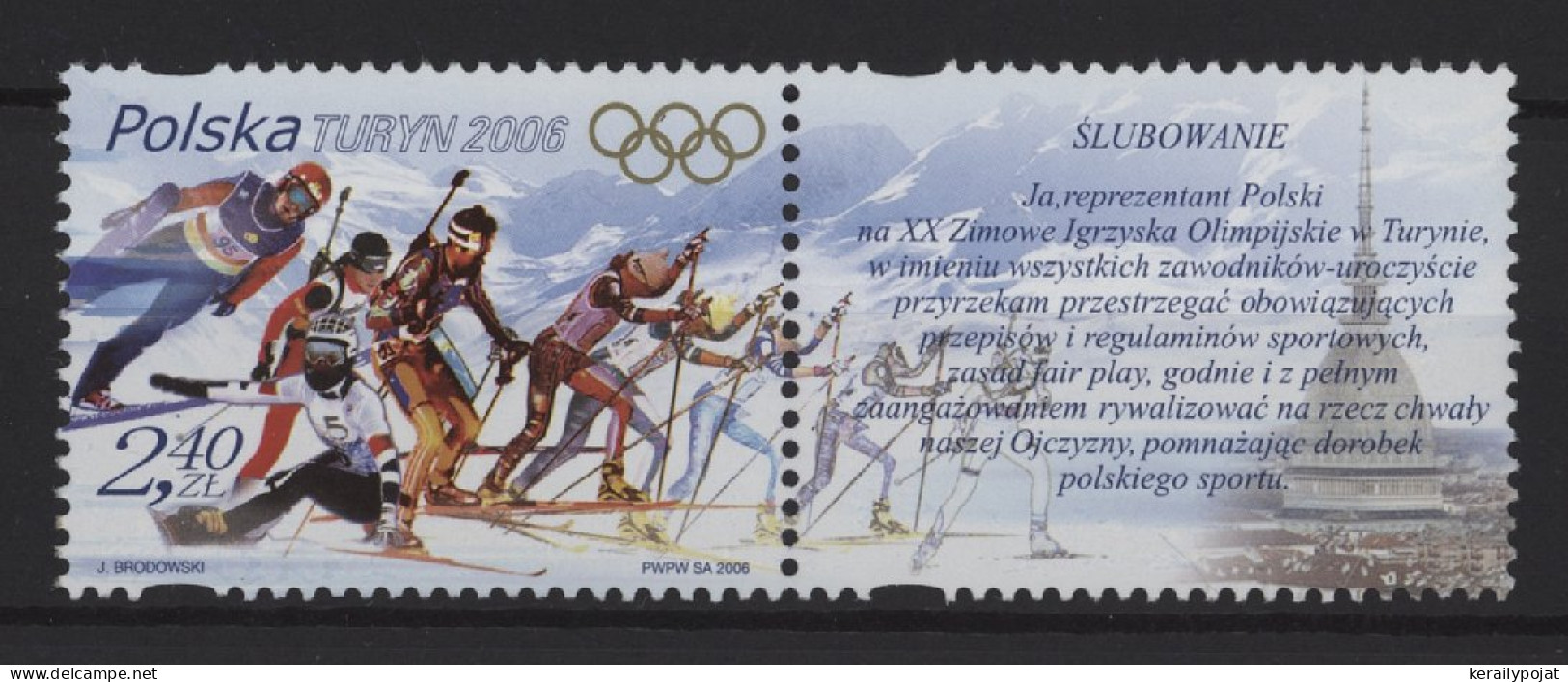 Poland - 2006 Winter Olympics Turin Pair MNH__(TH-25585) - Unused Stamps