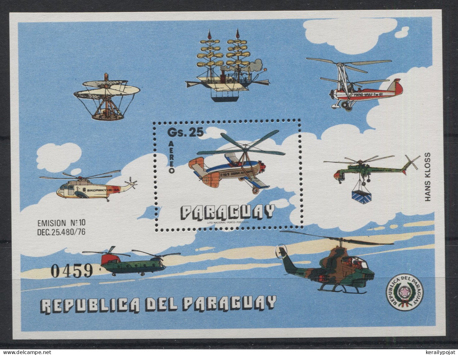 Paraguay - 1979 History Of Aviation Block MNH__(TH-23675) - Paraguay