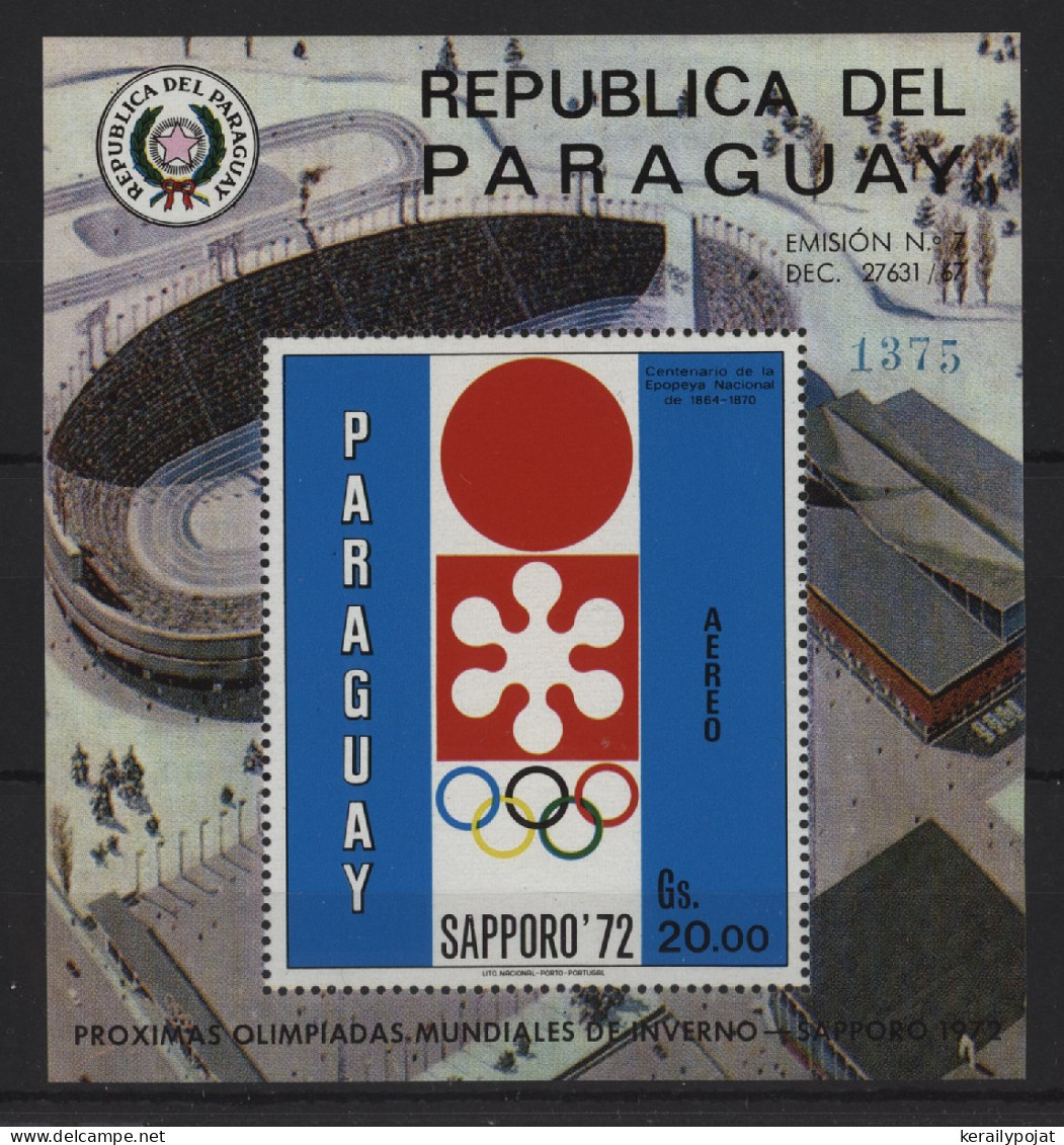 Paraguay - 1970 Events In Japan Block (3) MNH__(TH-24283) - Paraguay