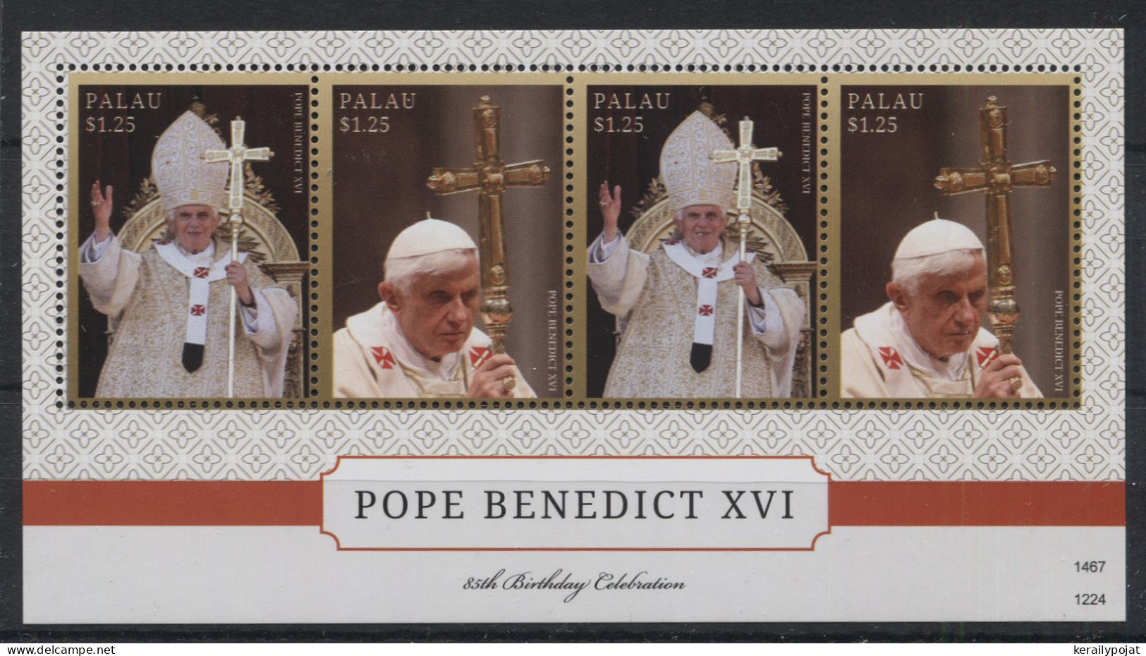 Palau - 2012 Pope Benedict XVI Kleinbogen MNH__(TH-23600) - Palau