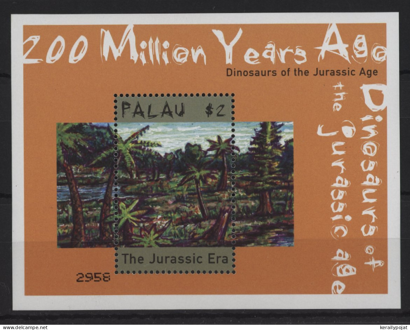 Palau - 2000 Prehistoric Animals Block (1) MNH__(TH-24472) - Palau