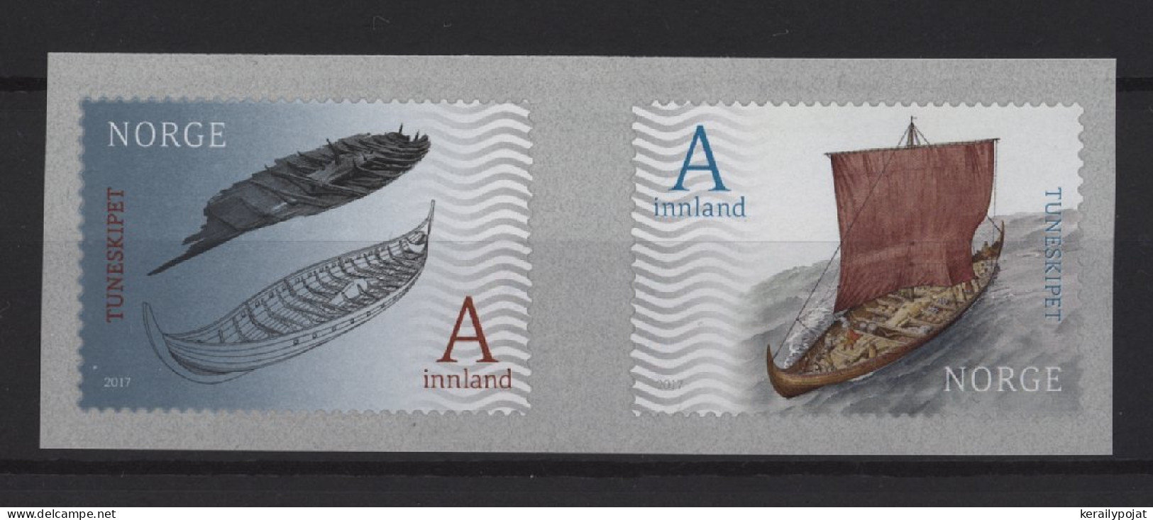 Norway - 2017 Tune Viking Ship Self-adhesive Pair MNH__(TH-25980) - Ungebraucht