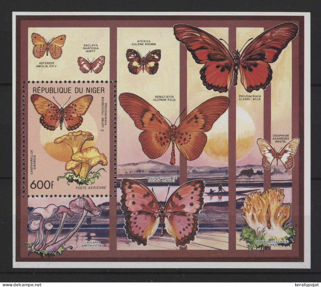 Niger - 1991 Butterflies And Mushrooms Block MNH__(TH-26856) - Níger (1960-...)