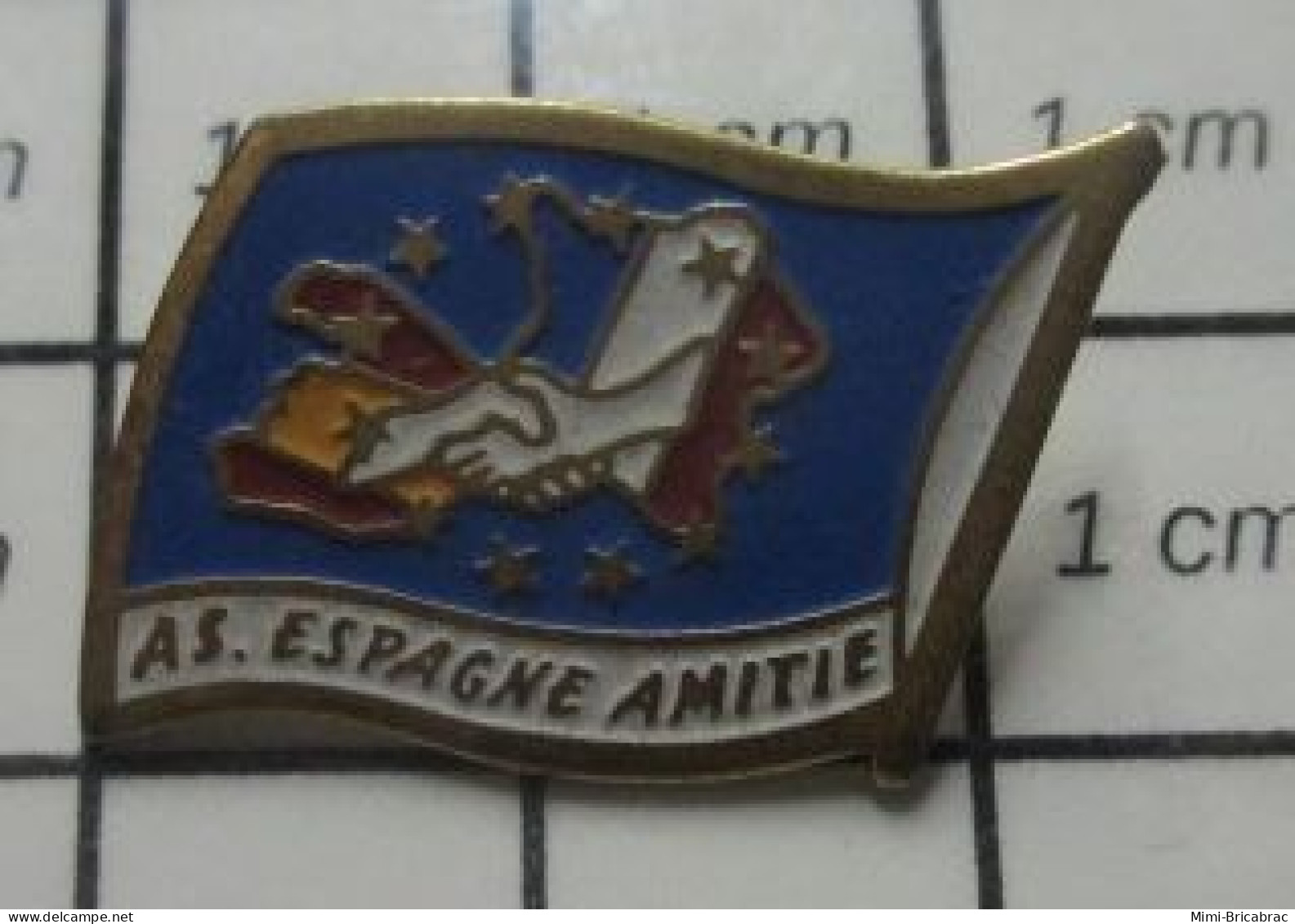 713B Pin's Pins / Beau Et Rare : SPORTS / AS ESPAGNE AMITIE ASSOCIATION SPORTIVE DRAPEAU - Other & Unclassified