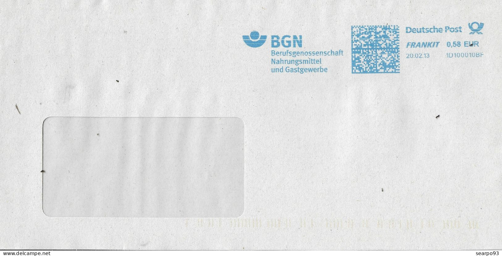 GERMANY. METER SLOGAN. BNG. FOOD AND HOSTEL TRADE ASSOCIATION. 2013 - Lettres & Documents