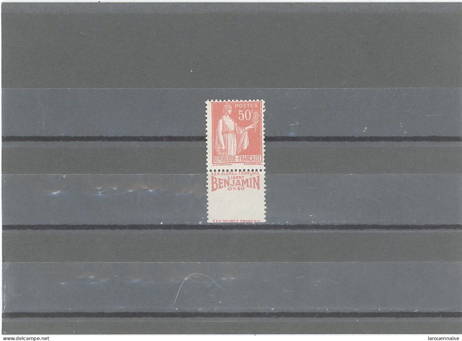 BANDE PUB -N°283  -PAIX 50c ROUGE  N** - TYPE I -PUB BENJAMIN  (MAURY 177) - Unused Stamps